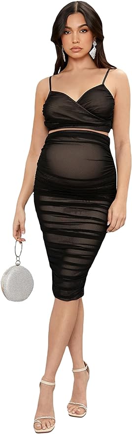 Floerns Women's Maternity Top and Pencil Skirt